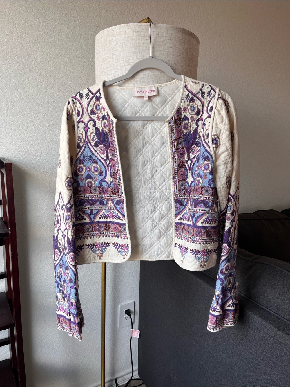 Love the Label Quilted Open-Front Jacket